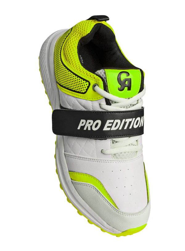 CA Pro Edition Cricket Shoes White/Yellow