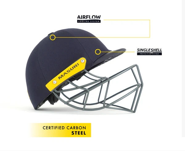 Masuri C Line Plus Steel Cricket Helmet Black