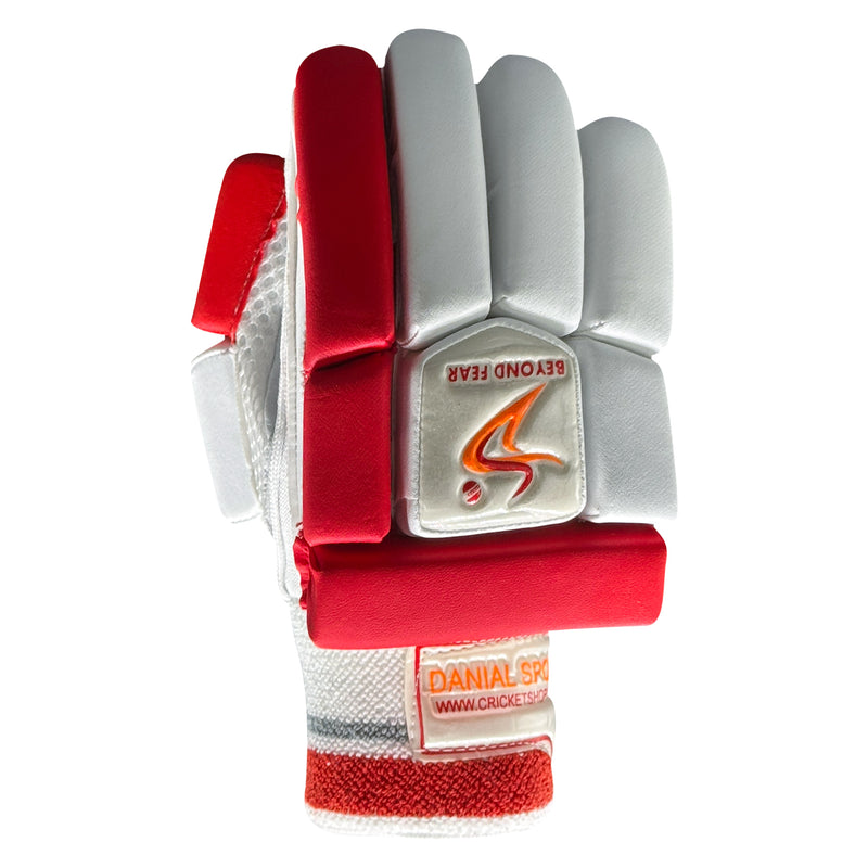 DS 1.3 Junior Batting Gloves White/Red