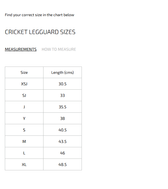 Size Chart