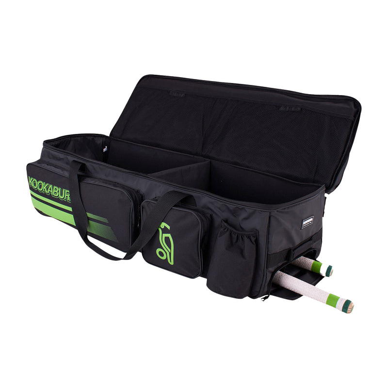 Kookaburra Pro Players Wheelie Bag Blk/Lime