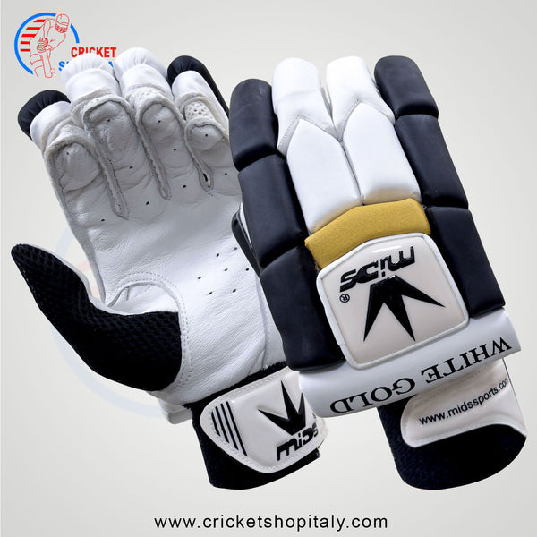 Mids White Gold Batting Gloves