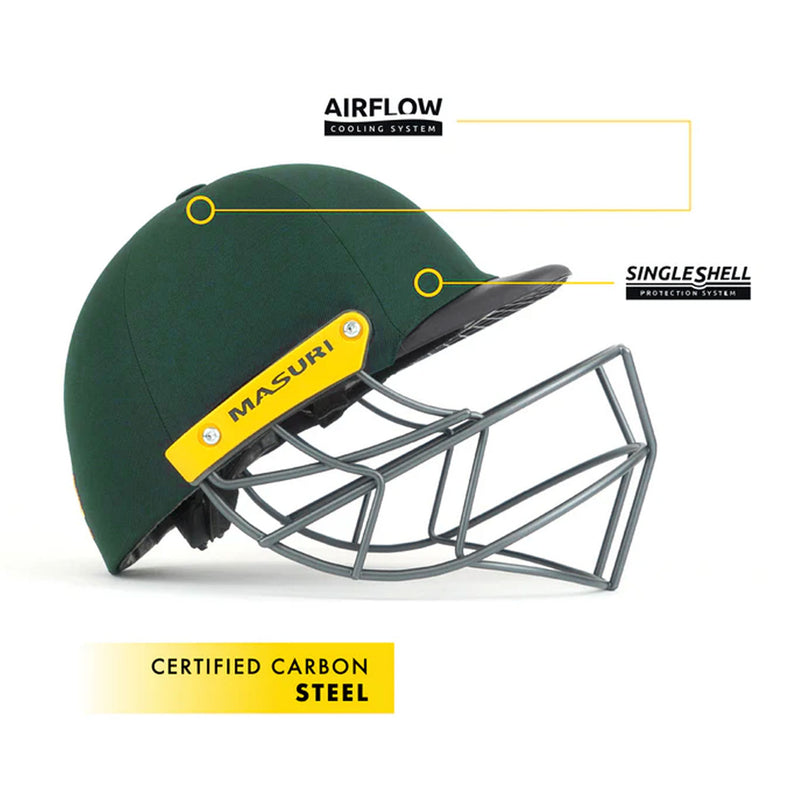 Masuri C Line Plus Steel Cricket Helmet Green