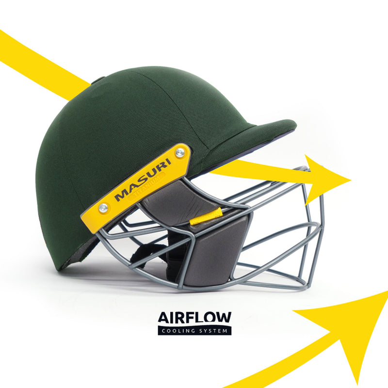 Masuri E Line Steel Cricket Helmet Green