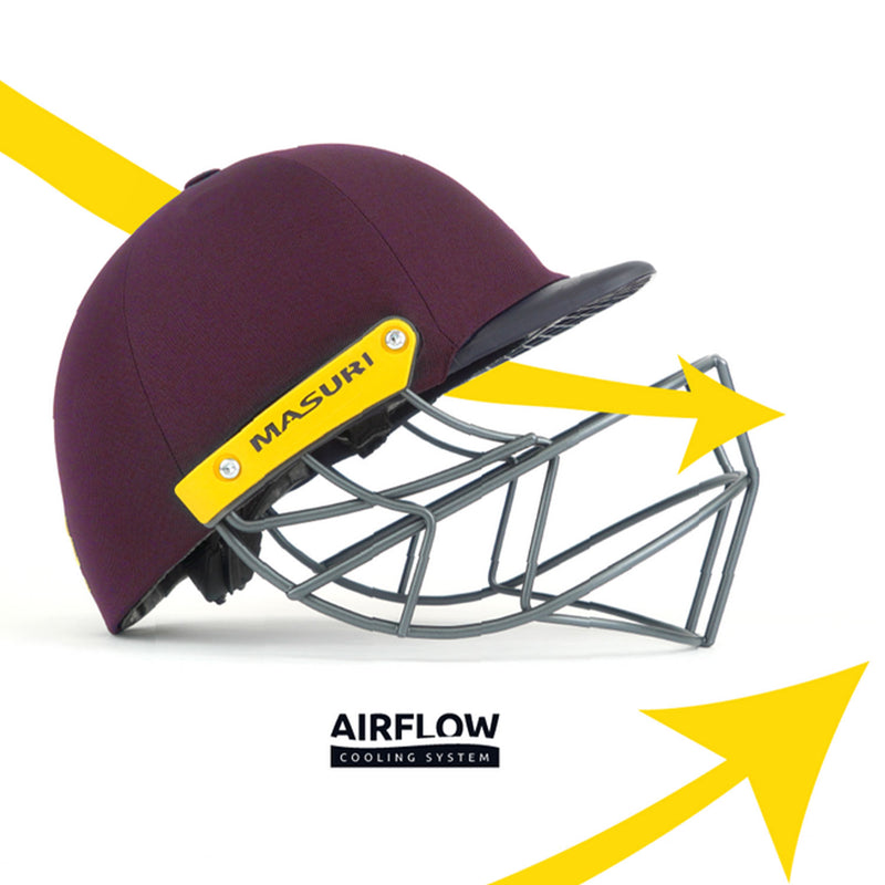 Masuri T Line Steel Cricket Helmet Maroon