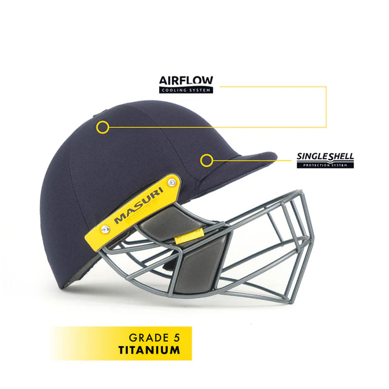 Masuri T Line Titanium Cricket Helmet Navy