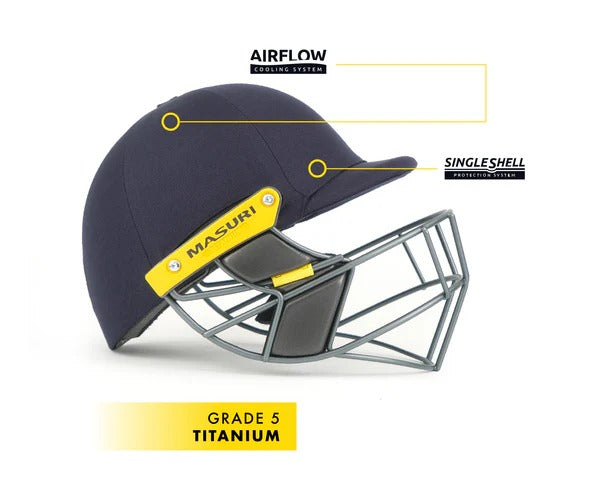 Masuri T Line Titanium Cricket Helmet Navy